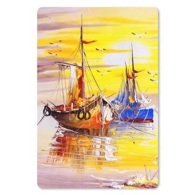Produktbild von MuchoWow® Mauspad Mousepad Malerei - Boot - Wasser - Ölfarbe 40x60 cm - Mousepads - Maus Mat - Pad - Mausunterlage - Schreibtisch Accesoire