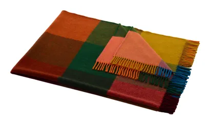 Produktbild von Steinbeck Schurwolle-Plaid „Mosel“ – Edle Wolldecke mit Fransen, 130x180 cm, kariert