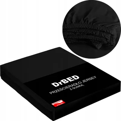 Obrázek produktu pro Prostěradlo 120x200 Jersey prodyšné ELASTIC černé polské