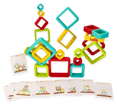 Productafbeelding van Lelin balansspel met geometrische vormen - een houten spel voor kinderen vanaf 3 jaar