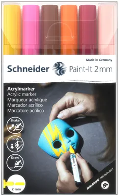 Immagine prodotto di Schneider 120197 6 Schneider Paint-It 310 V3 Acrylstifte farbsortiert 2,0 mm