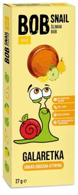 Obrázok produktu pre Bob Snail Gummies Ovocné gumené cukrovinky bez pridaného cukru – jablko, hruška, citrón (27 g), 101530