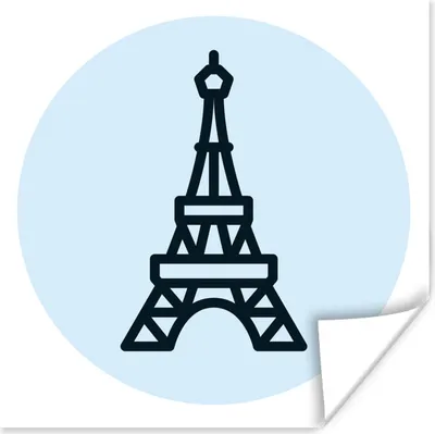 Produktbild von MuchoWow® Poster Paris - Eiffelturm - Blau 100x100 cm - Babyzimmer