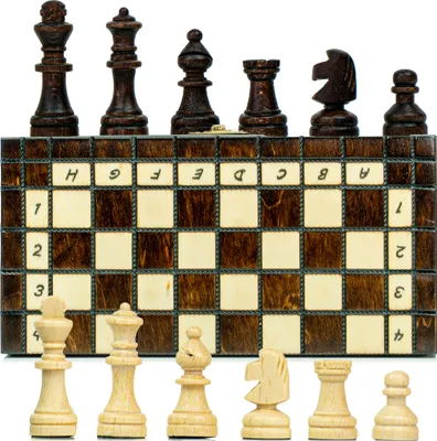 Produktbild von Gra w szachy drewniana szachownica wysokiej jakości - zestaw szachów składanych z dużymi figurami szachowymi dla dzieci i dorosłych 20X20 cm