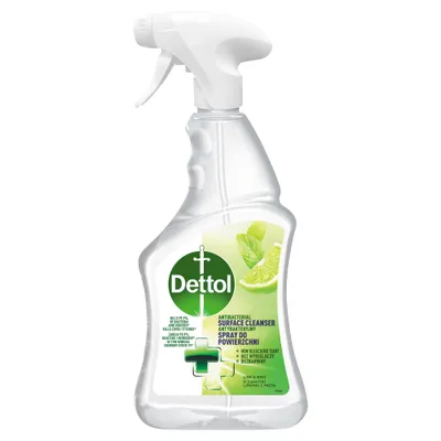 Zdjęcie produktu dla Dettol, Antybakteryjny spray do powierzchni o zapachu limonki z miętą, 500 ml