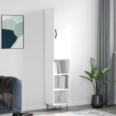 Obrázek produktu pro vidaXL Highboard White 34,5x34x180 cm výrobek z odvozeného dřeva