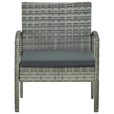Image de vidaXL Chaise de jardin avec coussin Poly Rattan Gris