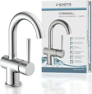 Immagine prodotto di Miscelatore per lavabo SCHÜTTE CORNWALL, miscelatore per bagno, miscelatore per lavabo, cromo