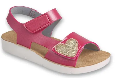 Produktbild von Sandalen Befado Clip 068Y009 rosa mit Herz, Lederinnensohle