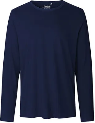 Produktbild von Neutral O61050 | Herren Long Sleeve T-Shirt / 100% Fairtrade-Baumwolle - Farbe: Navy - Größe: 5XL