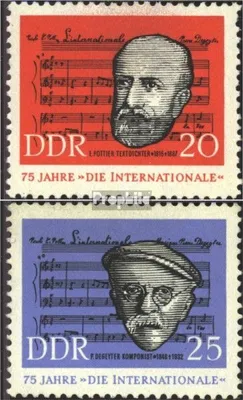 Produktbild von Briefmarken DDR 1963 Mi 966-967 (kompl.Ausgabe) postfrisch 75 Jahre Kampflied Die Internationale