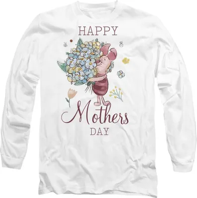 Image de Winnie l'ourson - "Joyeuse fête des mères" T-shirt unie homme/femme TV14166 (M) (Blanc)