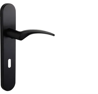 Produktbild von Lavuzo Türgriffe Lodini Schwarz mit abgerundetem Schild SL72 - Pro Set
