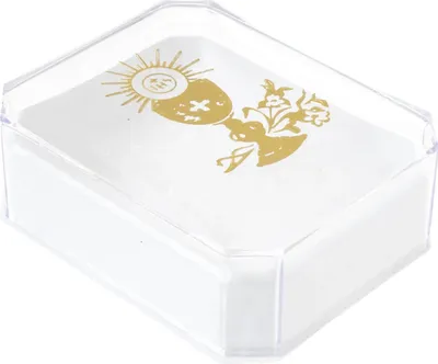 Produktbild von Rosenkranzdose mit Kommunionmotiv - Goldener Kelch mit Hostie