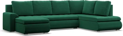 Produktbild von U-Sofa mit Schlaffunktion Foresta, Ottomane, Grün
