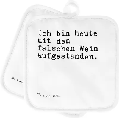 Produktbild von Mr. & Mrs. Panda Topflappen Ich bin heute mit... - Weiß - Geschenk, Freundin, Freund, Büro, Spruch, Sprüche Weisheiten Zitate Lustig Weisheit Worte, Frauen, topfhalter