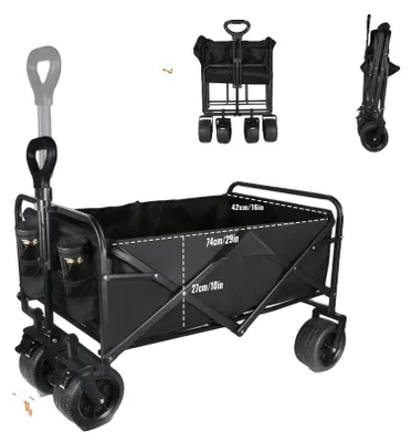 Image de Camping-car, roues tout-terrain, grande capacité, chariot de transport pour l'extérieur