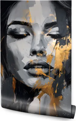 Produktbild von Muralo Vlies Fototapete Frau GESICHT Porträt Abstraktion Glamour Moderne Muster Br. 200cm x Hö. 300cm