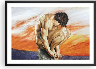 Produktbild von Gerahmtes Poster - Schwarzer Rahmen - Körper Mann bunt - 70x50 cm - Wand Bild - Wanddeko - Wandbilder - Kunstposter - Wandposter - Bilderrahmen - Bilder - Kunstdruck - Wandbild - P2BAA70x50-4151