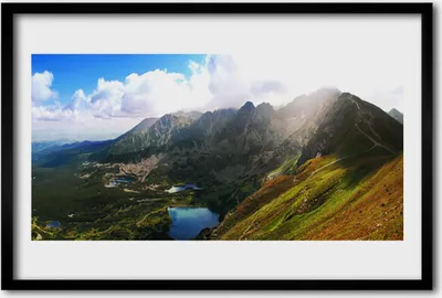 Produktbild von Bild 60x40 MDF-Rahmen Wandkunst Mountain Meadow Landschaft