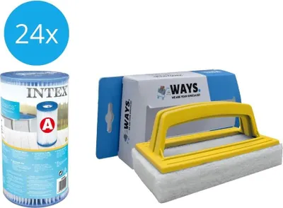 Produktbild von Intex - A-Filter - 24 Stück - Passend für Filterpumpe 28604GS/28638GS/28636GS & WAYS Scheuerbürste