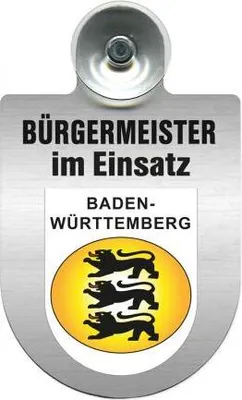 Produktbild von Einsatzschild Windschutzscheibe incl. Saugnapf - Bürgermeister im Einsatz - 309395 - incl. Regionen nach Wahl Color - Region Baden-Württemberg