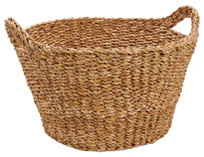 Produktbild von Geschenkdekor Aufbewahrungskorb Sneek - D45 x H25 cm - Rattan - 18L - mit Griffen