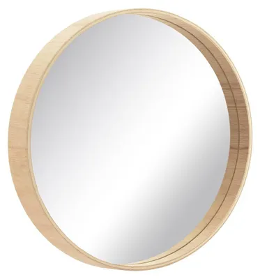Produktbild von Spiegel, rund, Wandspiegel – Natürliches Holz – 50 cm – Skandinavisch Design