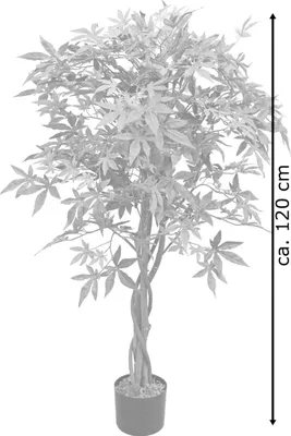 Image de Erable Plante Arbre Artificielle Artificiel Plastique 120cm avec Bois Véritable Domaine Interne Decovego