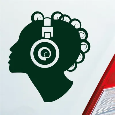 Produktbild von Auto Aufkleber Djane Musik DJ Music 10x11 cm Dunkelgrün Sticker Heckscheibenaufkleber