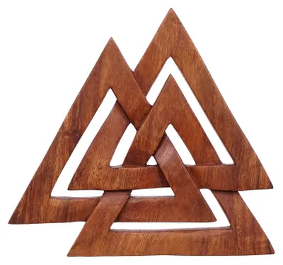 Produktbild von Wandbild Wandschmuck Deko Wotansknoten geschnitztes Ornament Holzbild
