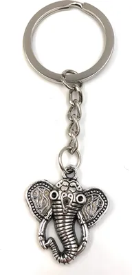 Produktbild von Onwomania Schlüsselanhänger Eletantin Elefant Silber Metall Anhänger Charm