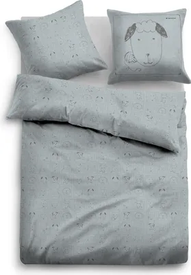 Produktbild von Tom Tailor Flanell Bettwäsche Melange 847645-810 light blue wärmend 135 x 200 cm