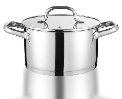 Produktbild von Kochtopf Edelstahl 24 cm Induktion mit Glasdeckel 5,6 L