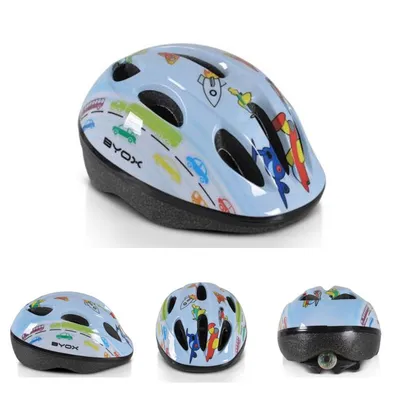 Produktbild von Byox Kinder Schutzhelm Y03 Größe S 48-54 cm einstellbar LED-Beleuchtung 8 Löcher hellblau