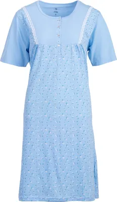 Produktbild von Nachthemd Kurzarm - Gänseblümchen, Farbe:hellblau, Größe:4XL