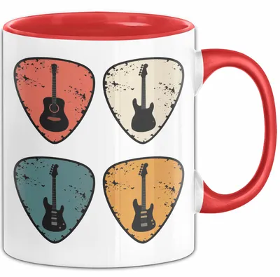 Produktbild von Gitarre Musikliebhaber Musiker Gitarrist Tasse Geschenk Lustige Geschenkidee Spruch (Rot)