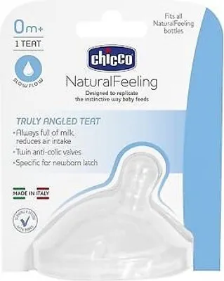 Immagine prodotto di Chicco 00081011100000 Babyflaschenaufsatz Silicone Rund Langsamer Fluss