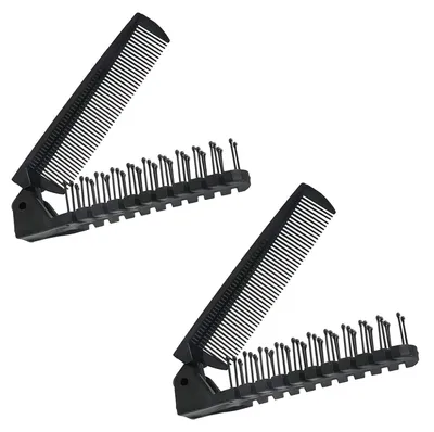 Produktbild von Faltbarer Kamm 2 Stück Klappkamm Bartkamm Klappbürste Mini Haarbürste
