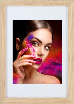 Produktbild von Holz Bilderrahmen Lifestyle Plexi Foto Rahmen Collage Wanddeko Poster HR-25 - Farbe: Natur | Format: 20x30