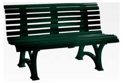 Produktbild von Parkbank aus Kunststoff - 13 Leisten - Breite 1500 mm, Moosgrün - Gartenbank