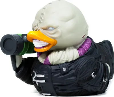 A rubber duck toy designed to resemble the Nemesis character from Resident Evil.