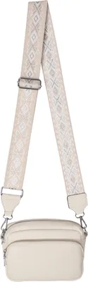 Produktbild von Bauchtasche Crossbody-Bag Umhängetasche Kunstleder Italy-Design OFF WHITE (53381)