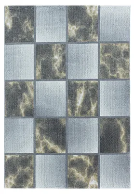Image de Tapis de couloir pour salon, jaune, 80x150 cm, motif à carreaux