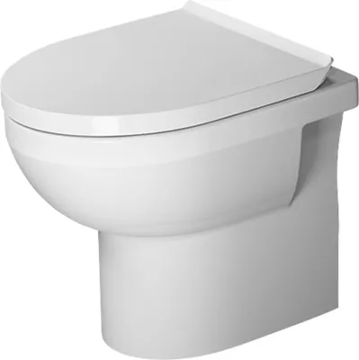 Produktbild von Duravit Stand-WC BASIC RIMLESS DURASTYLE tief, 365 x 560 mm, Abgang waagerecht HygieneGlaze weiß