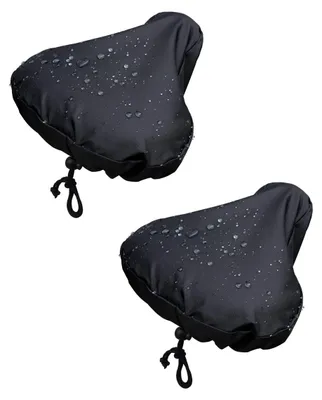 Image de Housse de selle – 2 pièces – Noir – Universelle – Protection pour selle de vélo – Résistante aux intempéries