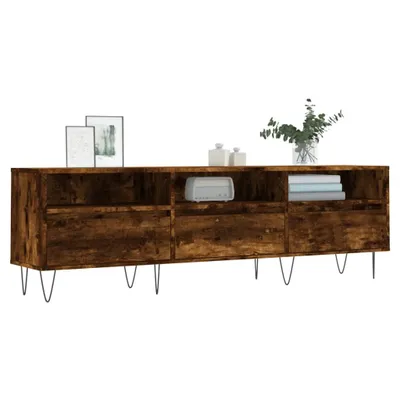 Produktbild von "im Sonderangebot"TV-Schrank Industriestil - CLORIS - Fernsehenschrank - Räuchereiche 150x30x44,5 cm Holzwerkstoff - NeuMöbel5598310