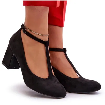 Produktbild von Schwarze Pumps aus Kunstwildleder mit Blockabsatz Raniyah 36