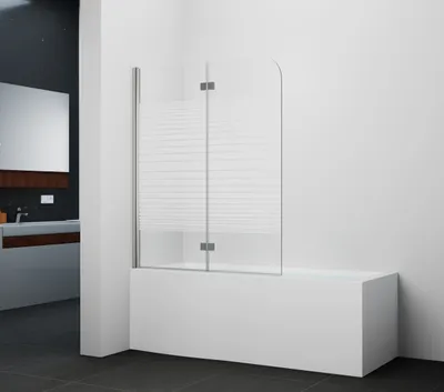 Immagine prodotto di MARWELL Pulse 2 schermo da bagno pieghevole - 2 pannelli, 140x115cm - Schermo doccia per vasca da bagno in bianco - Cabina doccia