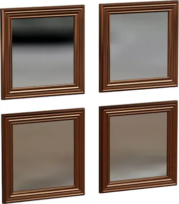 Produktbild von 4er Set Spiegel Loza mit bronzefarbenen Rahmen, 40x40cm, 5811